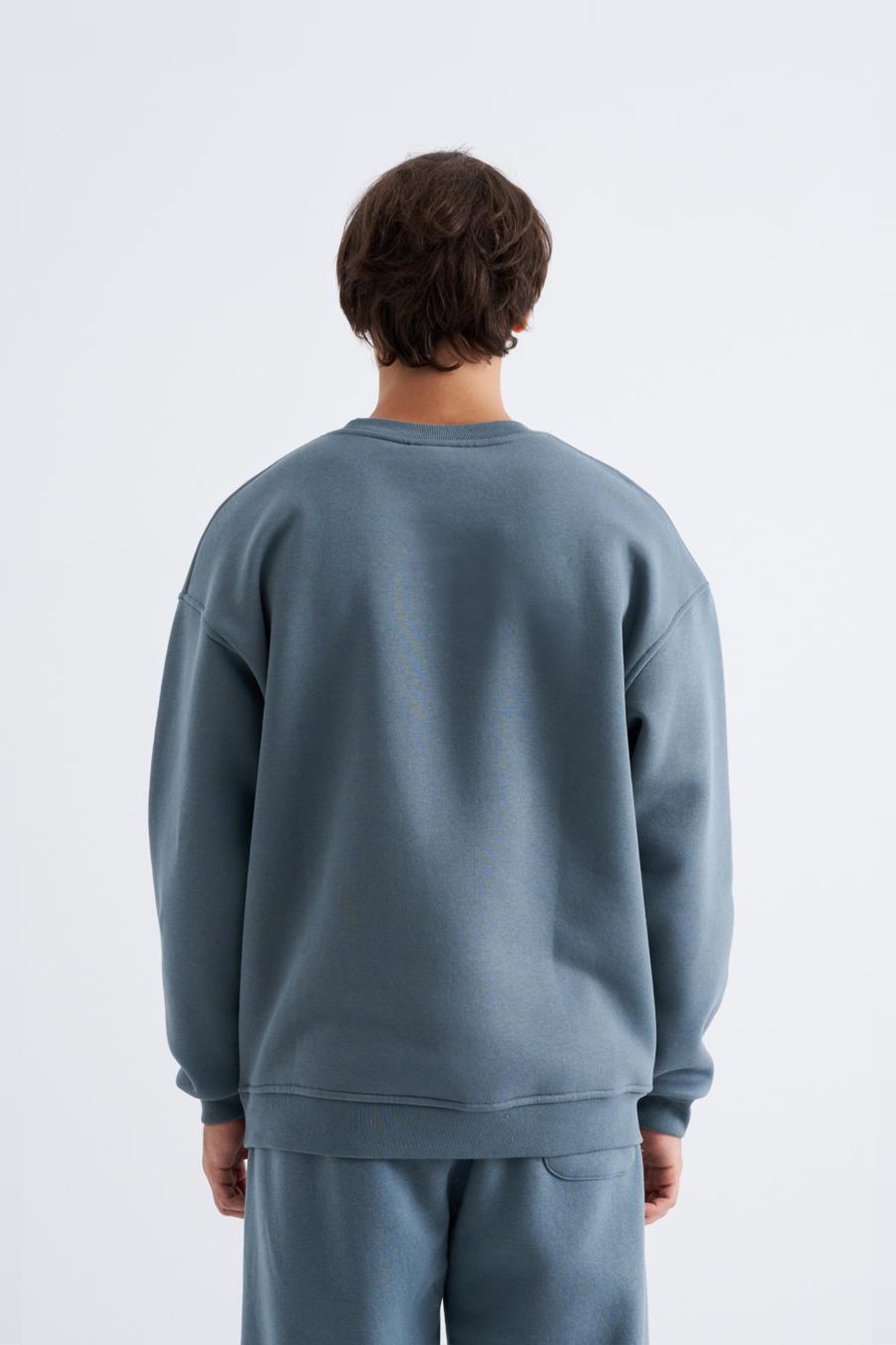 Oversize Basic Mavi Sweatshirt