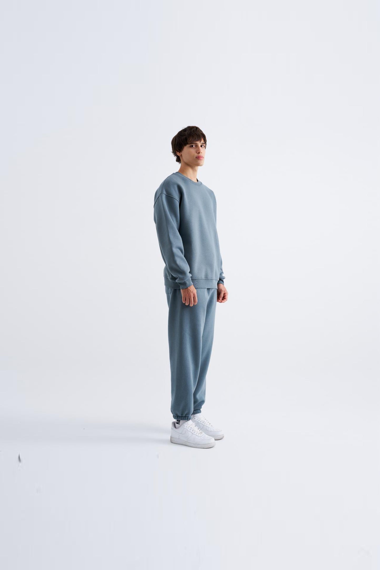 Oversize Basic Mavi Sweatshirt