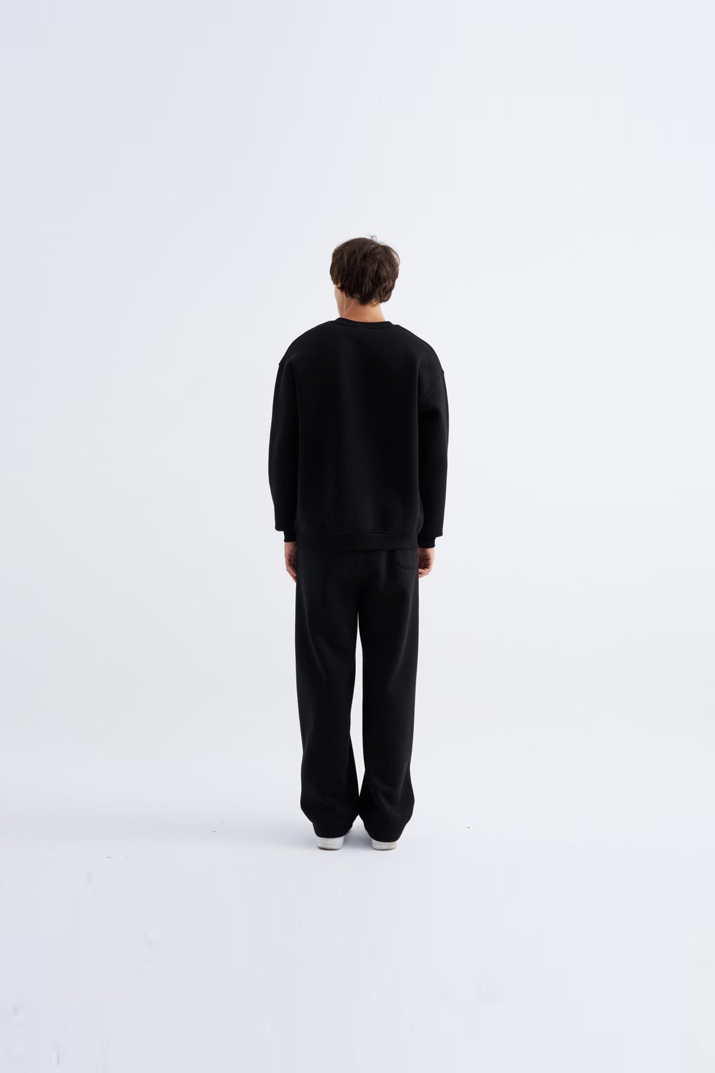 Oversize Basic Siyah Sweatshirt