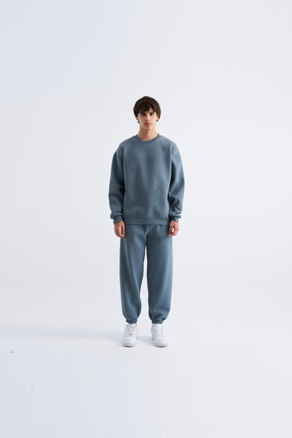 Oversize Basic Mavi Sweatshirt